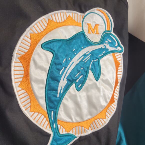 Miami Dolphins Puffer Jacket Vintage PRO PLAYER 75th Anniversary NFL Mens XXL - Picture 3 of 16